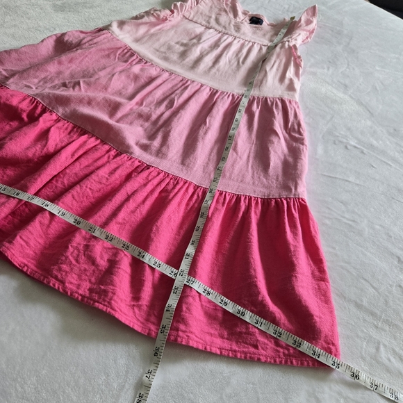 J. Crew Linen Dress Blend Pink Tiered Loose Fit Swing 4 - Picture 12 of 13